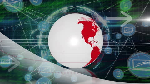 Animated Global Network with Data Connections