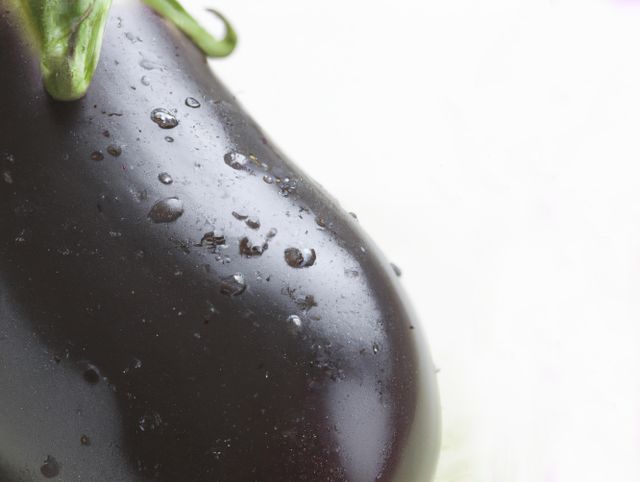 Close up of eggplant on white background created using generative ai technology. Vegetables, food and nutrition concept, digitally generated image.