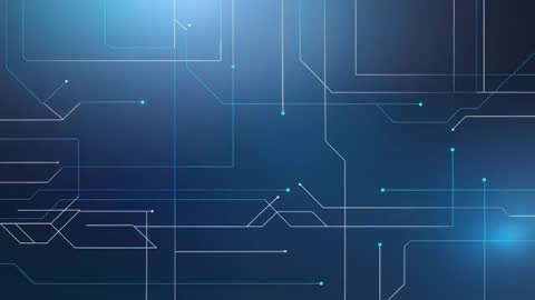 Futuristic Digital Circuit Network on Dark Blue Interface