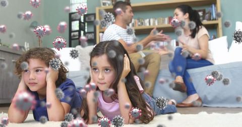 Concept of family stress impact during covid-19