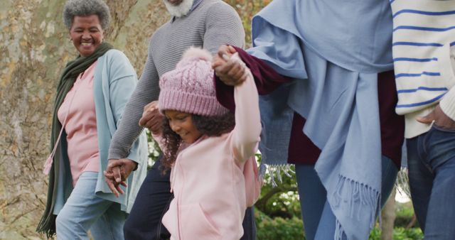 Intergenerational Family Enjoying Outdoor Walk Together - Download Free Stock Images Pikwizard.com