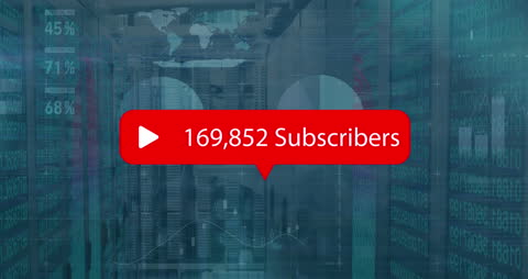 Social Media Subscribers Over Data Processing Interface Background