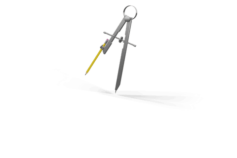 mathematical silver compass with yellow pencil on transparent background - Download Free Stock Videos Pikwizard.com