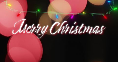Festive Merry Christmas Text with Vibrant Fairy Lights - Download Free Stock Images Pikwizard.com