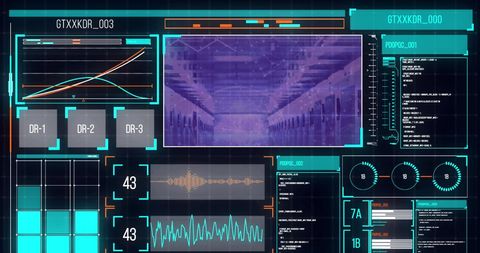 digital interface with server room overlay - Download Free Stock Images Pikwizard.com
