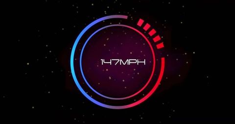 Futuristic Digital Speedometer Display in Space-Themed Interface - Download Free Stock Images Pikwizard.com
