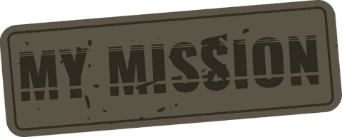 Grunge style my mission text on transparent background