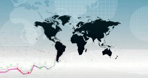 Digital Data Overlay on World Map for Global Business Analysis - Download Free Stock Images Pikwizard.com