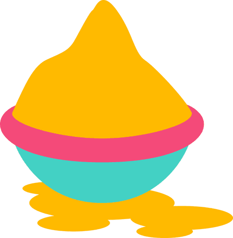 Bright minimalist yellow dessert in bowl on transparent background