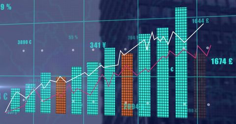 Innovative Digital Data Chart Overlaid on Glass Building - Download Free Stock Images Pikwizard.com