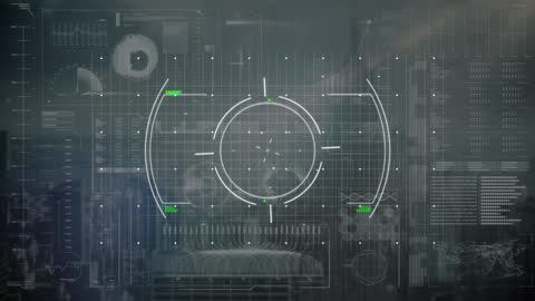 Digital Interface with Financial Data and Cityscape Animation