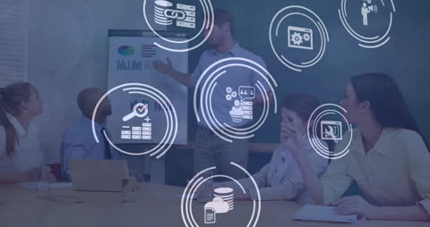 Team Meeting Analyzing Digital Innovation Strategies Visualized