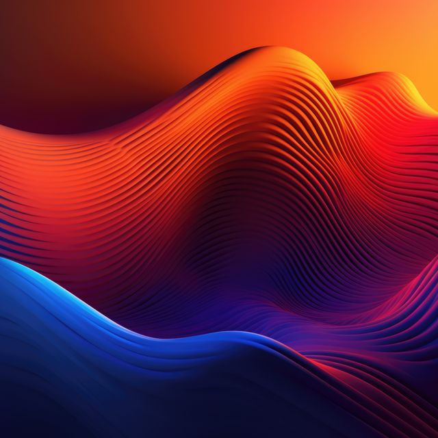 Abstract orange wavy lines on orange background, created using generative ai technology. Abstract, colour and shape concept digitally generated image.