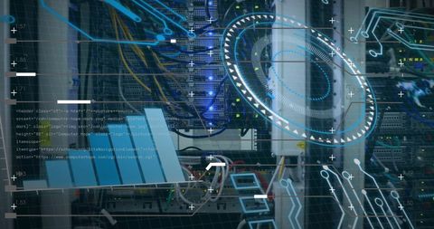 Futuristic Digital Data Processing with Computer Servers - Download Free Stock Images Pikwizard.com