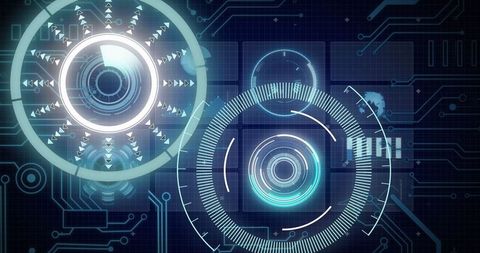 Futuristic Digital Interface with Holographic Scanners - Download Free Stock Images Pikwizard.com