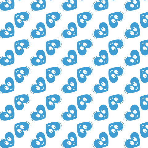 Blue heart pattern on transparent background seamless design