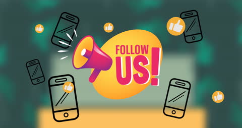 Vibrant Social Media Call to Action with Cartoon Icons