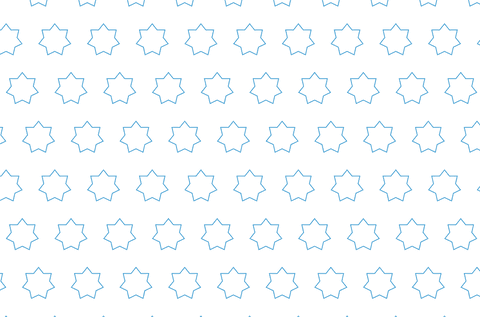 Seamless blue star pattern on transparent background vector