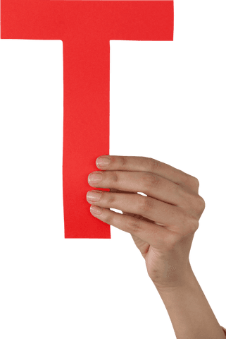 cropped hand holding large red transparent letter t cutout - Download Free Stock Videos Pikwizard.com