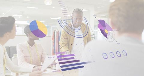 Business Team Analyzing Financial Graphs and Charts