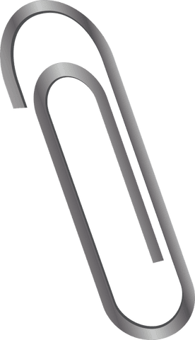 3d silver paperclip with transparent background