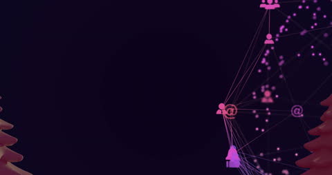 Abstract Digital Network Interface with Global Connections Concept