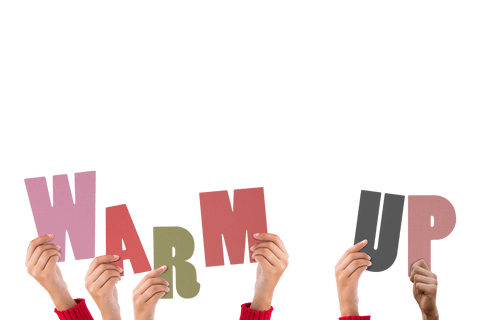 Hands Holding Colorful Transparent Letters WARM UP - Download Free Stock Videos Pikwizard.com