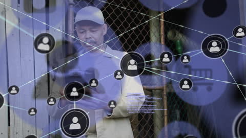 Digital Connectivity Concepts with Asian Man Using Tablet