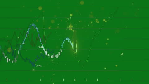 Dynamic Financial Graph on Digital Display Background