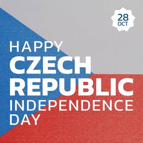 independence day celebration of czech republic with national flag - Download Free Stock Templates Pikwizard.com
