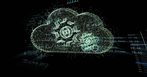 Futuristic Cloud Computing with Digital Data Elements - Download Free Stock Images Pikwizard.com