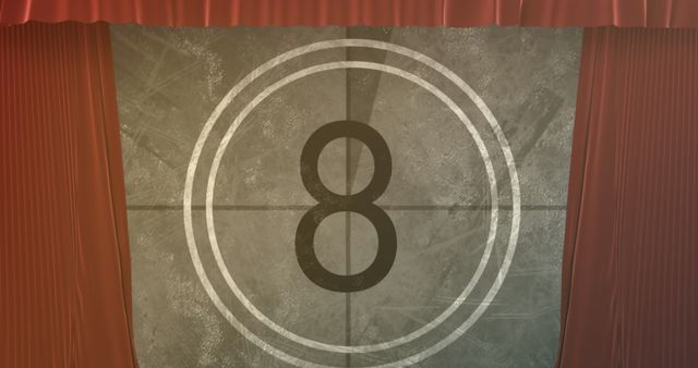 Retro Movie Countdown with Red Curtains - Download Free Stock Images Pikwizard.com