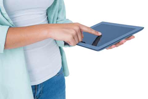 transparent female hand using digital tablet screen - Download Free Stock Videos Pikwizard.com