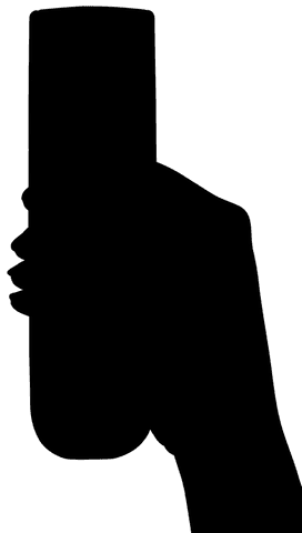 Silhouette of hand with remote on transparent background