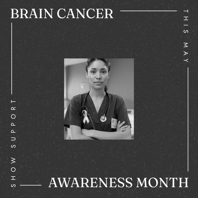 Brain Cancer Awareness Month Poster with Doctor Promoting Support - Download Free Stock Templates Pikwizard.com