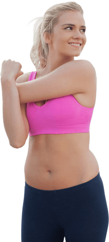 Smiling Woman in Fitness Attire on Transparent Background