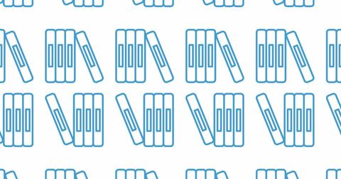 Seamless blue books icon pattern on white