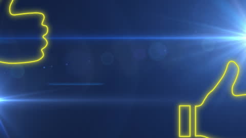 Neon Social Media Icons Animated on Blue Background