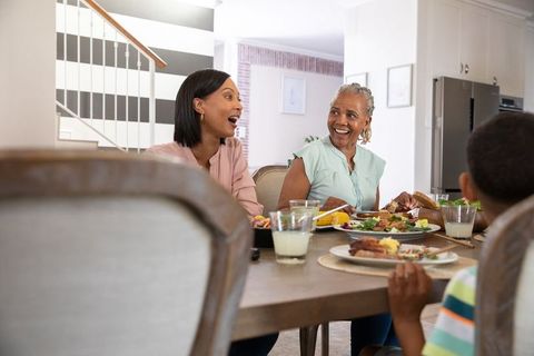 Multigenerational Family Enjoying Meal at Home
