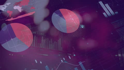 Futuristic Data Analytics with Digital Graphics Overlay