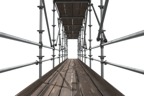 transparent industrial construction scaffolding with wooden platform - Download Free Stock Videos Pikwizard.com