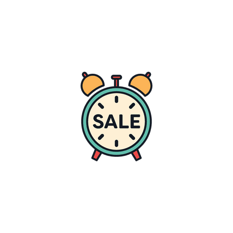 transparent clock icon with sale text for promotions - Download Free Stock Videos Pikwizard.com