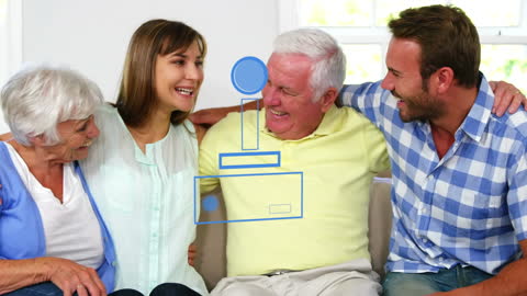 Happy Multigenerational Family Embracing at Home