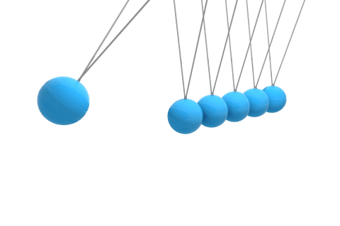 blue newton's cradle on transparent background showing physics concept - Download Free Stock Videos Pikwizard.com