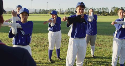 Diverse Female Baseball Team Stretching Before Training - Download Free Stock Images Pikwizard.com