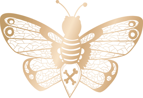 Golden Metallic Butterfly with Crossed Bones on Transparent Background - Download Free Stock Videos Pikwizard.com