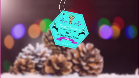 Christmas Card with Pine Cone and Festive Greeting Tag