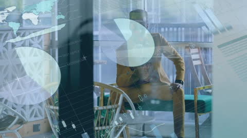 African American Businessman Analyzing Data in Office