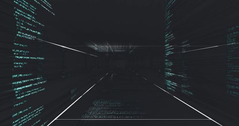 Abstract Digital Data with Neon Code Lines in Cyberspace - Download Free Stock Images Pikwizard.com