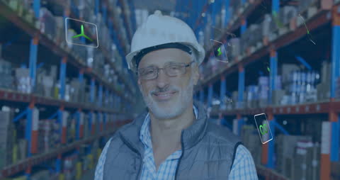 Warehouse Industry Worker Analyzing Environmental Data